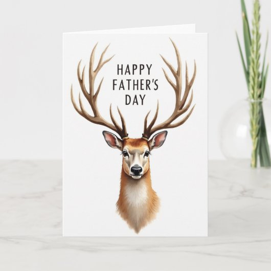 Carte de Message pour la Fête des Pères Cerf (Devant)