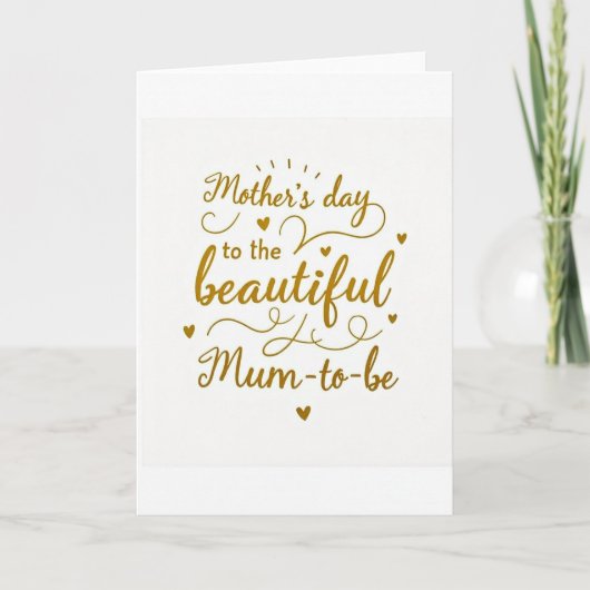 Carte de Message pour la Future Mère Dorée (Devant)