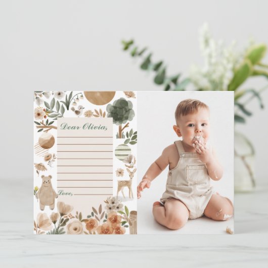 Carte de message pour la note d'heure d'anniversai (Debout devant)