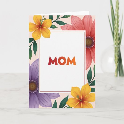 Carte de message pour maman botanique (Devant)
