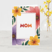 Carte de message pour maman botanique (Fleur jaune)