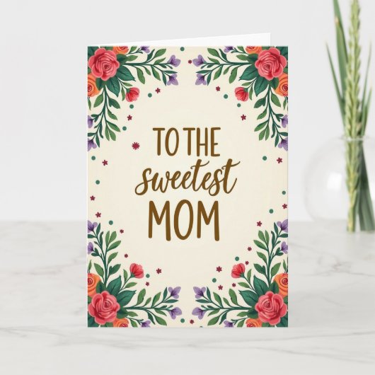 Carte de message pour maman florale (Devant)