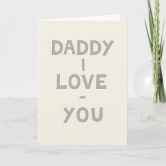 Carte de Message pour Papa que j'aime (Devant)
