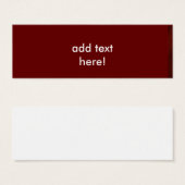 Carte de message Rouge Profond (Devant & derrière)