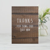 Carte de message Rustic Wood Best Man Merci (Debout devant)