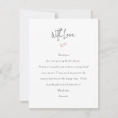 Carte de message simple de Merci de Fête des marié (Devant)