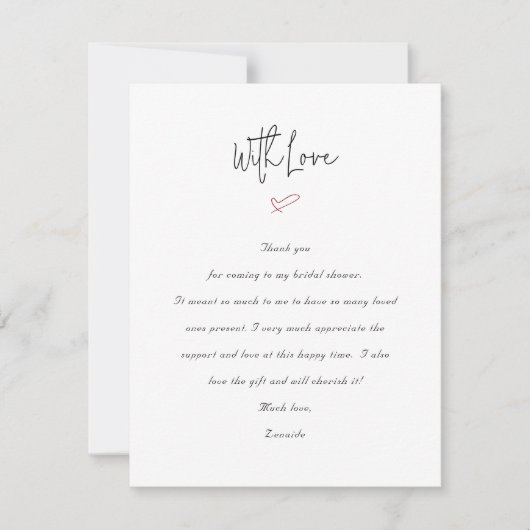 Carte de message simple de Merci de Fête des marié (Devant)