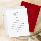 Carte de message simple de Merci de Fête des marié