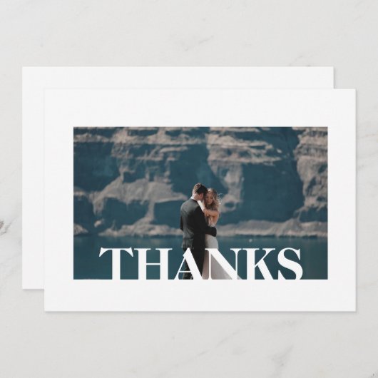 CARTE DE MESSAGE SIMPLE EN MERCI BLANC (Devant / Derrière)