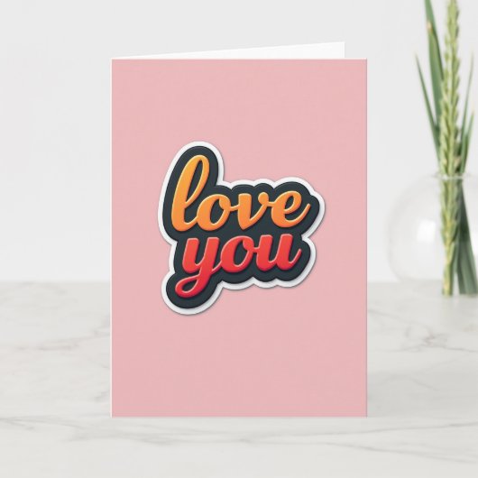 Carte de message Simple Je t'aime (Devant)