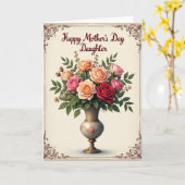 Carte de message vintage Mothers Love (Fleur jaune)