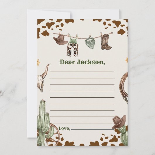 Carte de message Western Rustic Time Capsule (Devant)