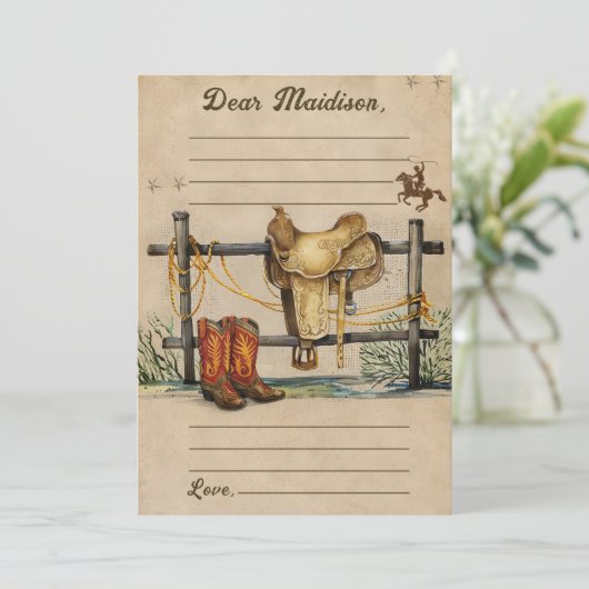 Carte de message Western Rustic Time Capsule (Debout devant)