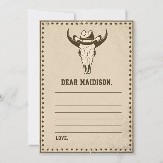 Carte de message Western Rustic Time Capsule (Devant)