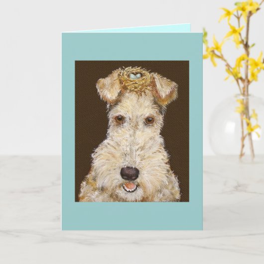 Carte de messagerie fox à poils durs (Fleur jaune)