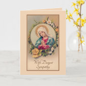 Carte de messe catholique de sympathie (Fleur jaune)