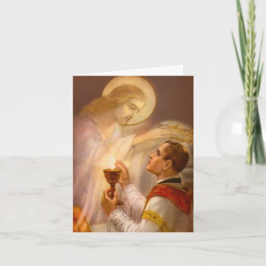 Carte de messe de souvenir d'offrande catholique (Devant)
