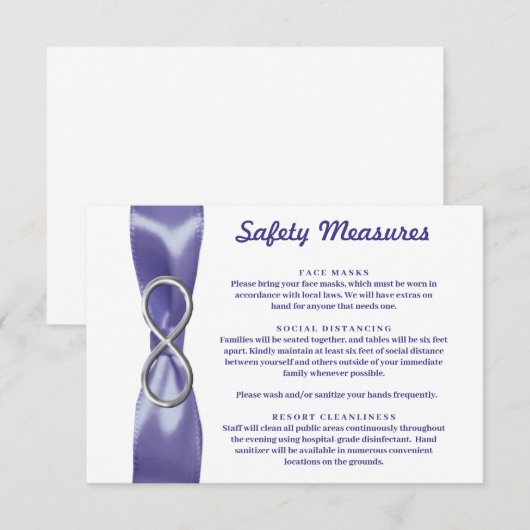 Carte de mesures de sécurité Infinity Bleu Argent (Devant / Derrière)