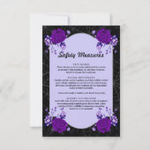 Carte de mesures de sécurité Rose Floral Spiderweb (Devant)