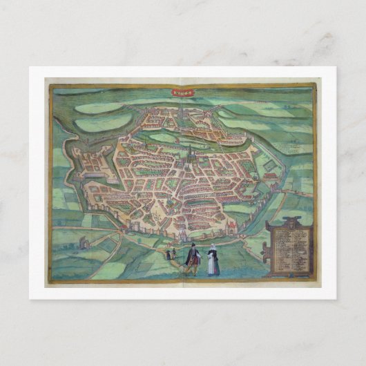 Carte de Metz, de 'Civitates Orbis Terrarum' par G (Devant)