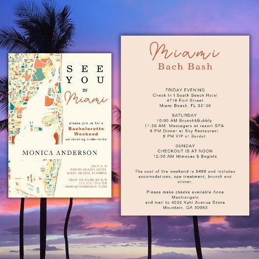 Carte de Miami Beach Bachelorette Heekend Itinérai