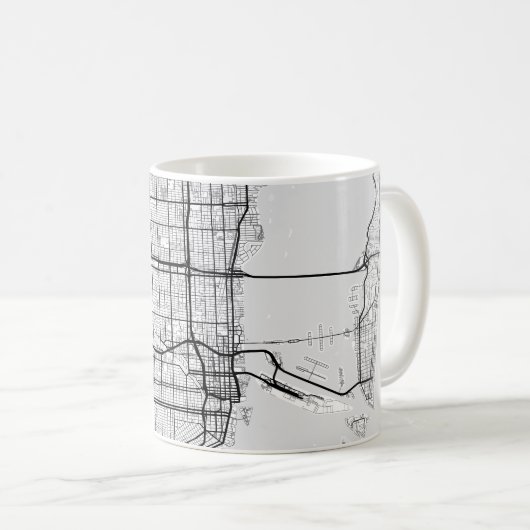 Carte de Miami, Floride | Café Mug (Devant droit)