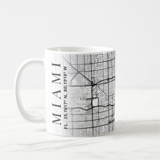 Carte de Miami, Floride | Café Mug (Gauche)