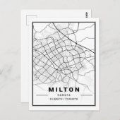 Carte de Milton Ontario Canada Travel City (Devant / Derrière)