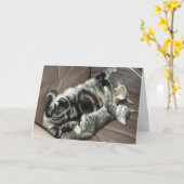 Carte de minou de fête des pères (Fleur jaune)