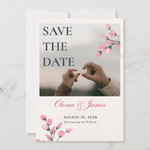 Carte de mise à jour avec photo de roses fuchsia p