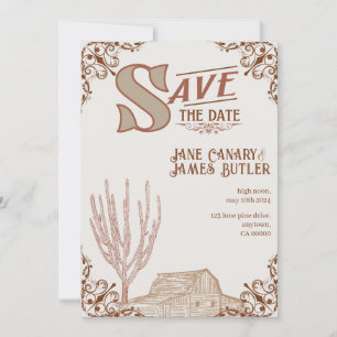 Carte de mise à jour de date de style western