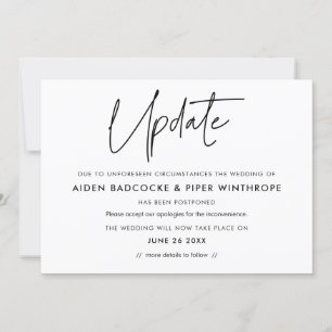Carte de mise à jour de mariage minimaliste modern