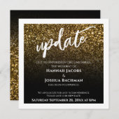 Carte de mise à jour de mariage reporté à paillett (Devant / Derrière)