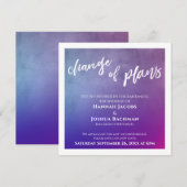 Carte de mise à jour de mariage reporté Violet, Ro (Devant / Derrière)