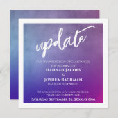 Carte de mise à jour de mariage reporté Violet, Ro (Devant / Derrière)