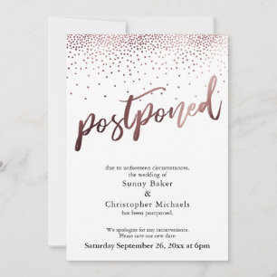 Carte de mise à jour du Mariage reportée Confetti