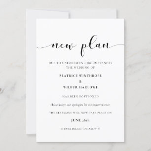 Carte de mise à jour élégante pour un mariage repo