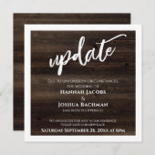 Carte de mise à jour en bois rustique Mariage repo (Devant / Derrière)