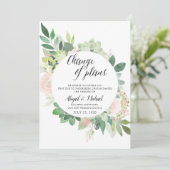 Carte de mise à jour Mariage aquarelle Floral (Debout devant)