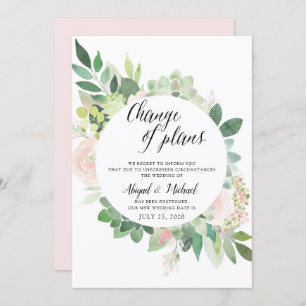 Carte de mise à jour Mariage aquarelle Floral