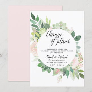 Carte de mise à jour Mariage aquarelle Floral