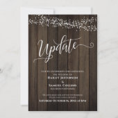 Carte de mise à jour Mariage reportée en bois et l (Devant)