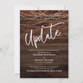 Carte de mise à jour Mariage reportée en bois et l (Devant)