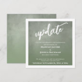 Carte de mise à jour Mariage reportée Ombre verte (Devant / Derrière)