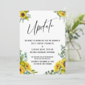 Carte de mise à jour Mariage retardée Eucalyptus S (Debout devant)