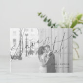 Carte de mise à jour minimaliste à plat "Save the  (Debout devant)