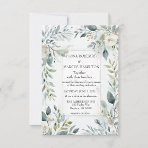 Carte de mise en garde botanique florale rustique
