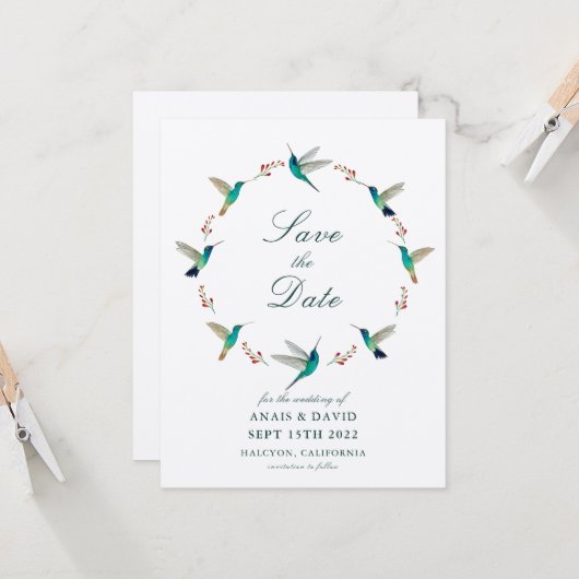 Carte de mise en garde Colibri (Devant/Arrière en situation)