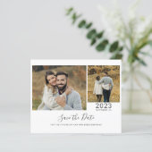 Carte de mise en garde de budget Script 2 Photos (Debout devant)