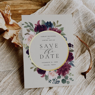 Carte de mise en garde de mariage à motif de fleur